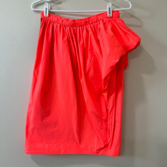 Marc by Marc Jacobs Women Size 2 Ellsworth Draped Taffeta Pencil Lava Pink Skirt - Picture 6 of 7